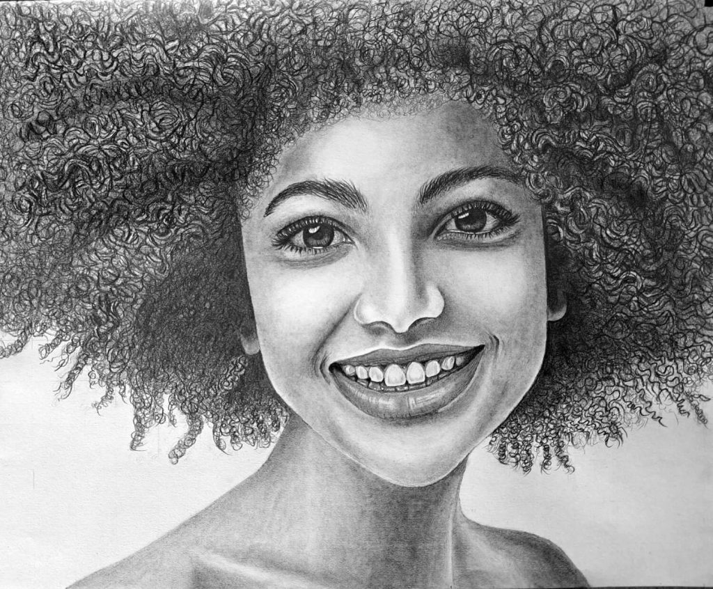 Take breaks - finalize how to draw a realistic female face with curly hair