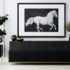 Realistic Pencil and Charcoal Horse Portrait – Monochrome Printable Wall Art