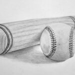 How to Draw a Baseball Bat and Ball Featured