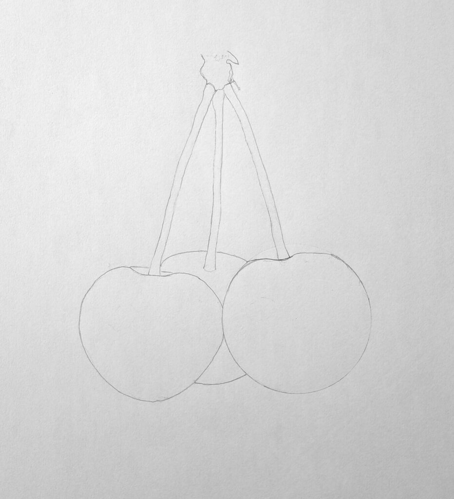 3. Erase unwanted part of the circle - complete outlining the sketch