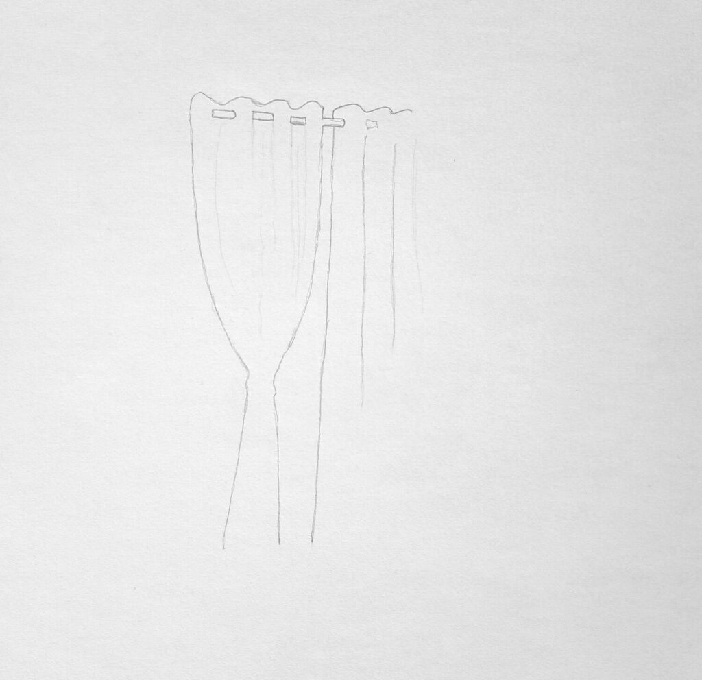 10. Add rhythmic curtain folds - basic sketch