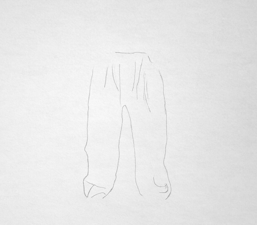 6. Keep folds relaxed - skeleton sketch