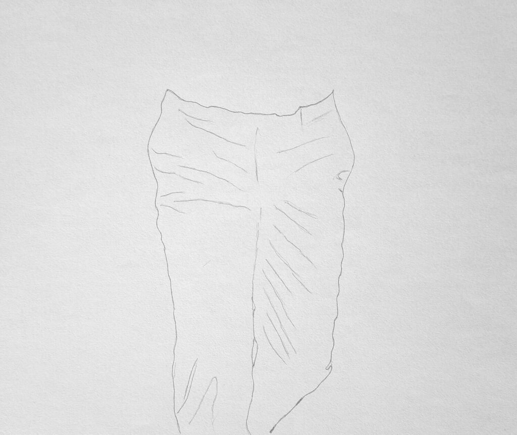 8. Mark key fold zones on the trouser