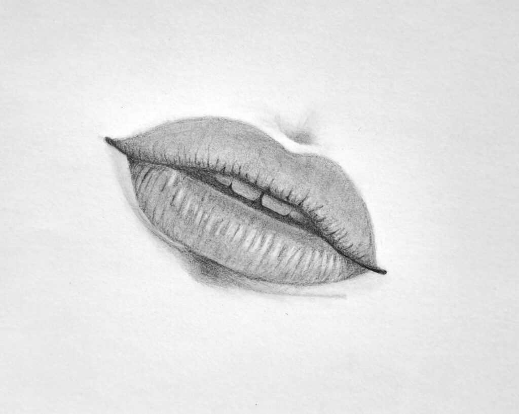 8. Shading around the teeth and highlights