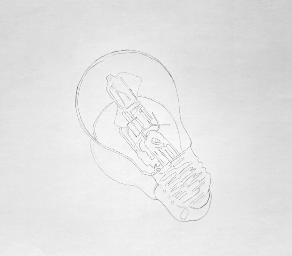 3. Complete the light bulb sketch