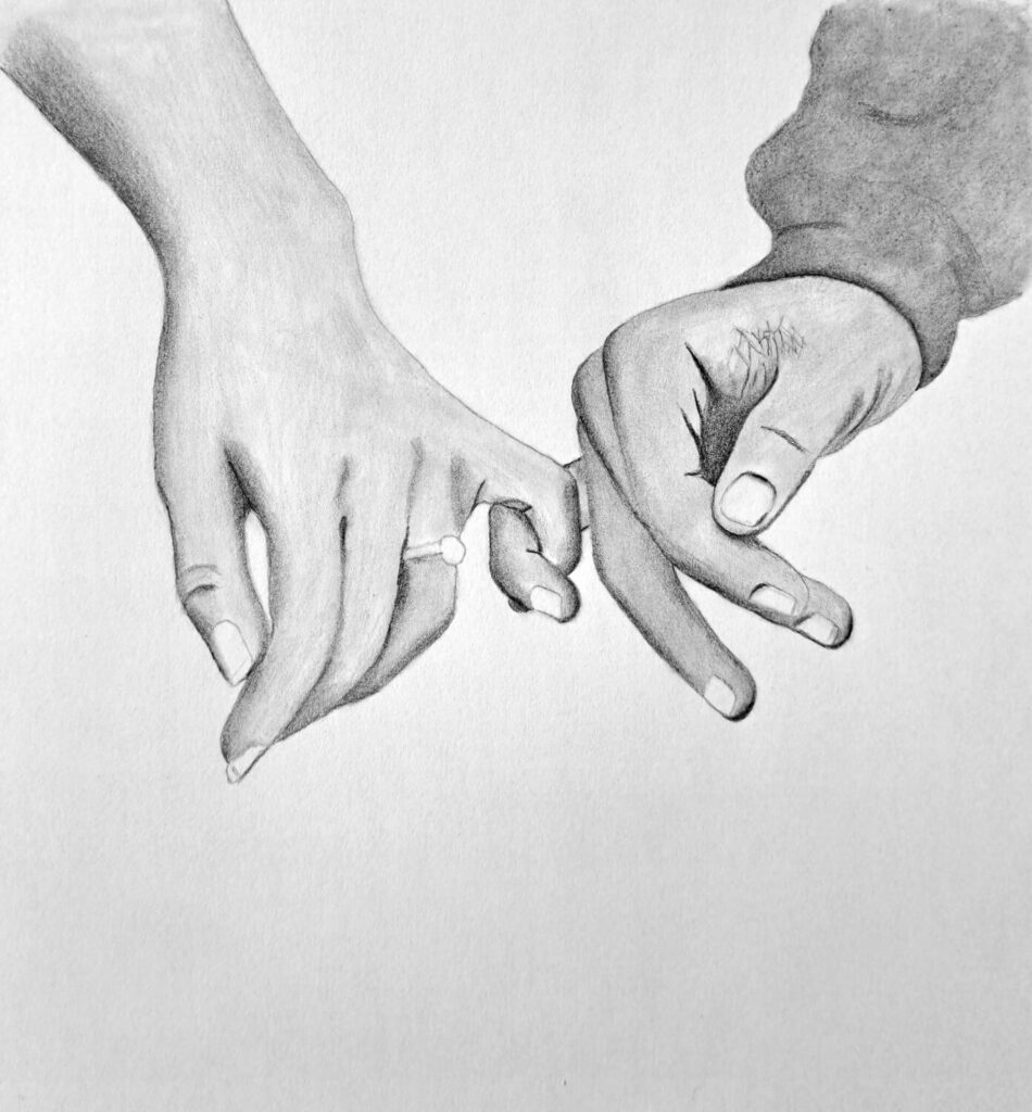 3. Shading the Dark Values with a 2B Pencil