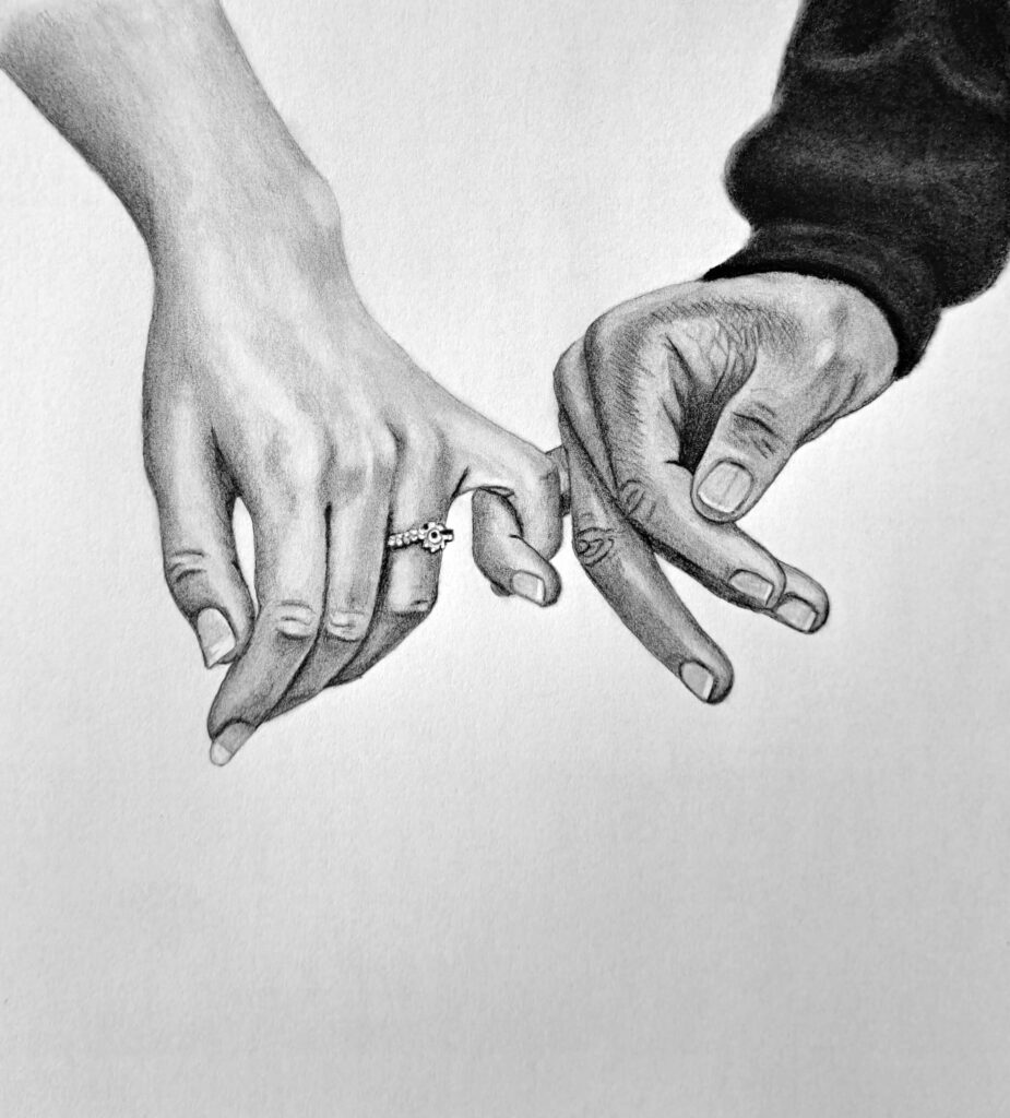 Pencil Drawing of Holding Hands Featured