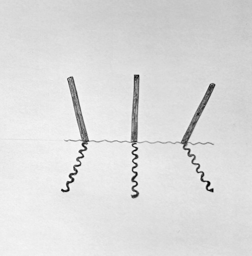 5. The reflection will always lean to the same side as the object