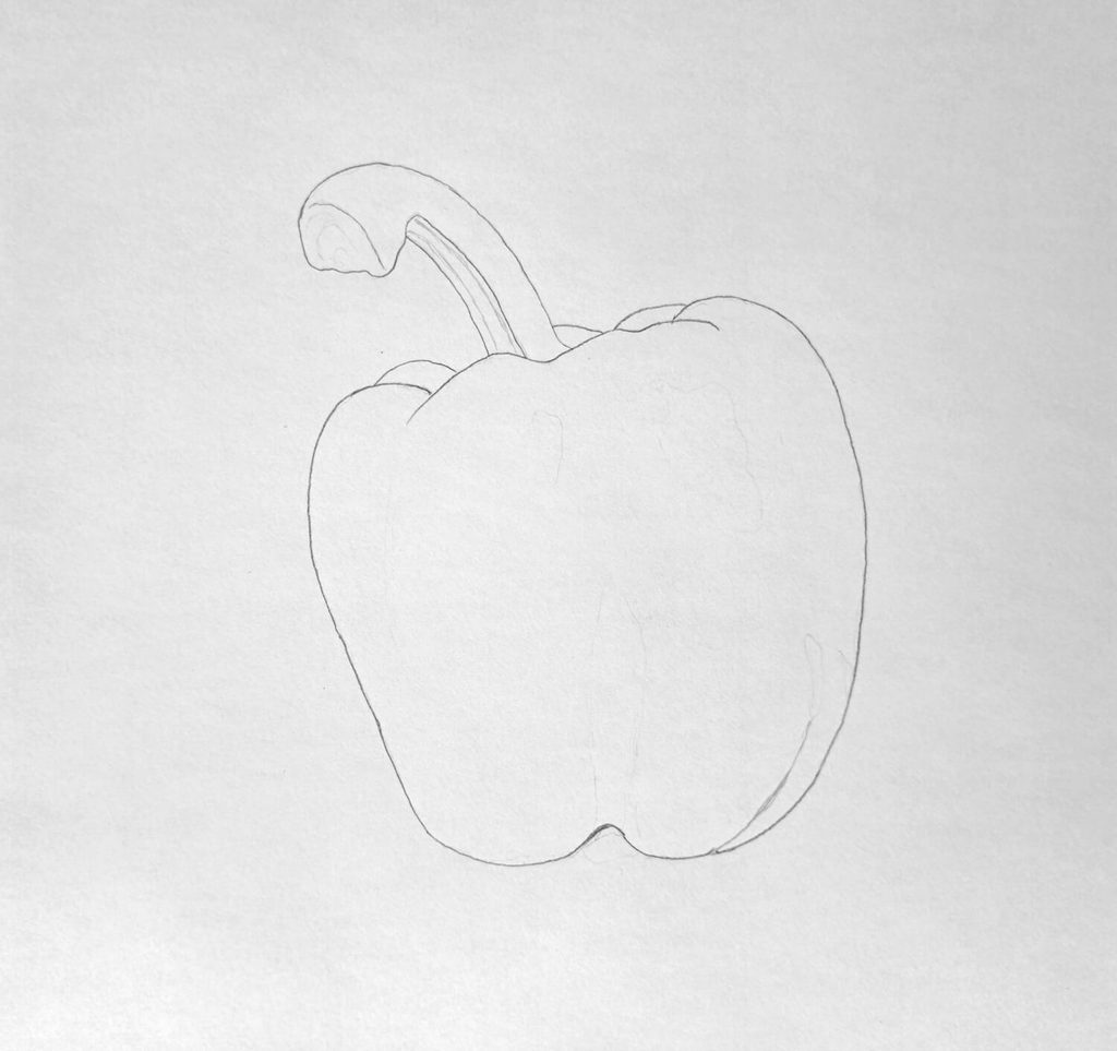 1. Sketching the overall bell pepper shape